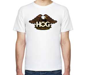 Harley-Davidson Owners Group - HOG / Харлей мужская футболка с коротким рукавом (цвет: белый)
