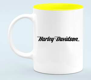 Harley-Davidson / Харлей Дэвидсон кружка хамелеон двухцветная (цвет: белый + желтый)