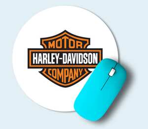 Harley Davidson коврик для мыши круглый (цвет: белый)