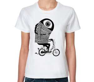 Bicycle Hero женская футболка с коротким рукавом (цвет: белый)