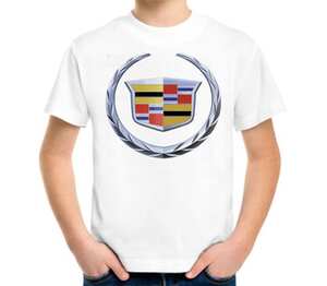 Эмблема Кадиллак детская футболка с коротким рукавом (цвет: белый)