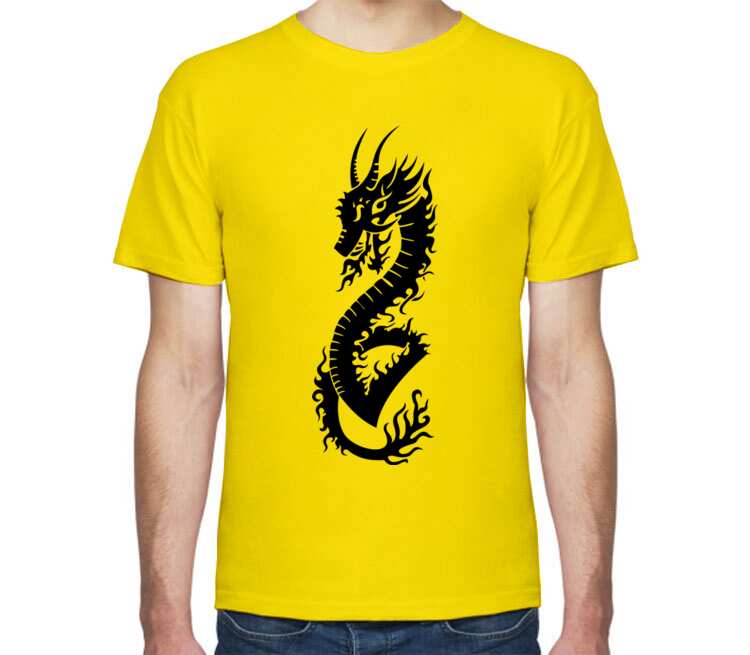 Дракон мужская футболка с коротким рукавом (цвет: светло желтый)