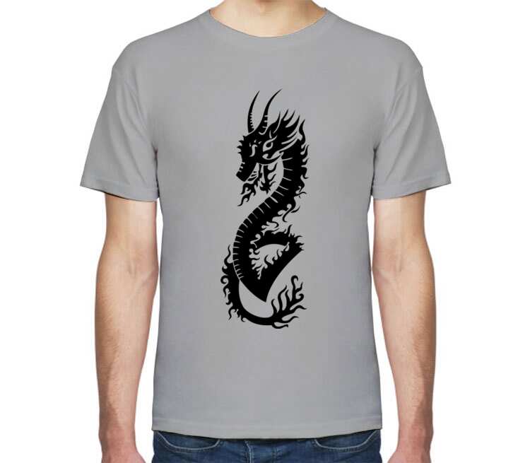 Дракон мужская футболка с коротким рукавом (цвет: меланж)