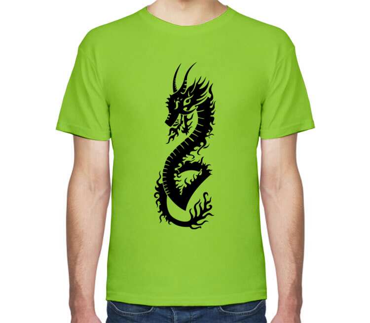 Дракон мужская футболка с коротким рукавом (цвет: салатовый)