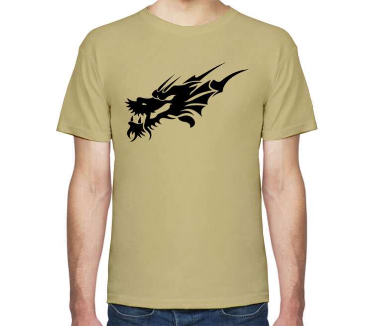 Дракон мужская футболка с коротким рукавом (цвет: песочный)