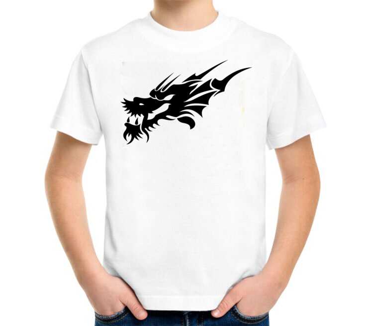 Дракон детская футболка с коротким рукавом (цвет: белый)