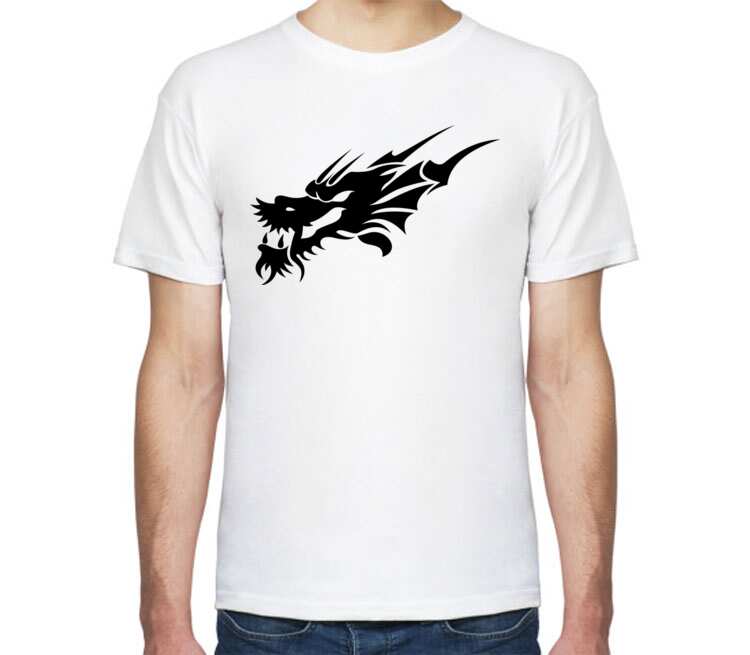 Дракон мужская футболка с коротким рукавом (цвет: белый)
