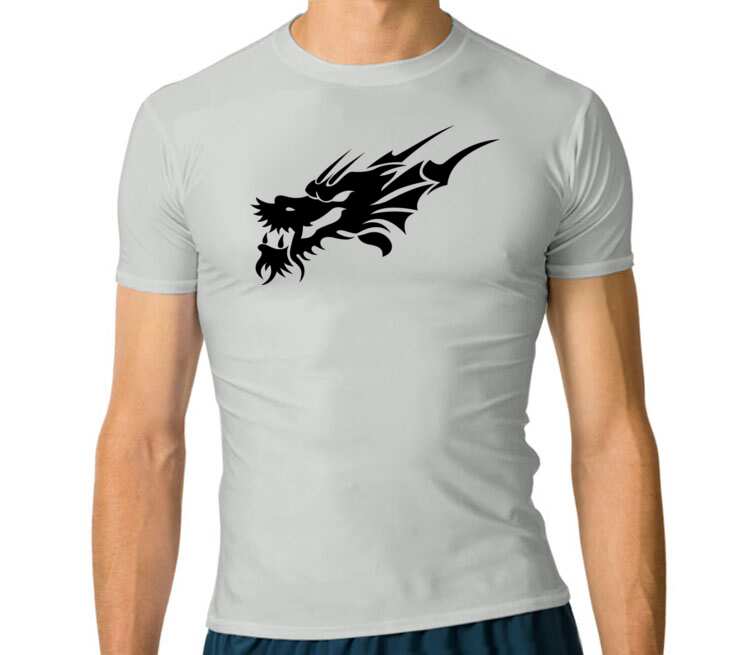 Дракон мужская футболка с коротким рукавом стрейч (цвет: серебро)
