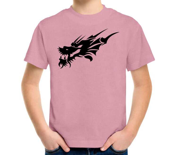 Дракон детская футболка с коротким рукавом (цвет: розовый меланж)