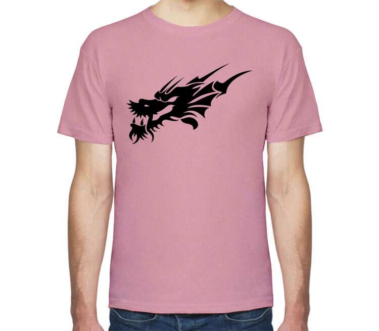 Дракон мужская футболка с коротким рукавом (цвет: розовый меланж)