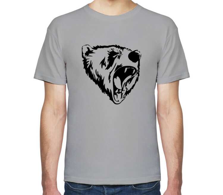 Сибирский Медведь мужская футболка с коротким рукавом (цвет: меланж)