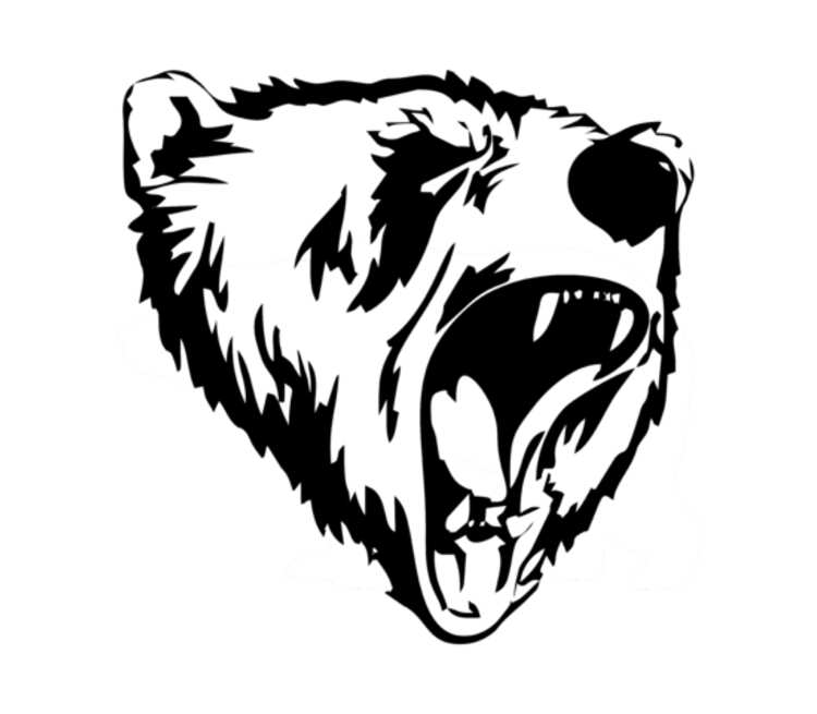 Сибирский Медведь слюнявчик (цвет: белый + синий)