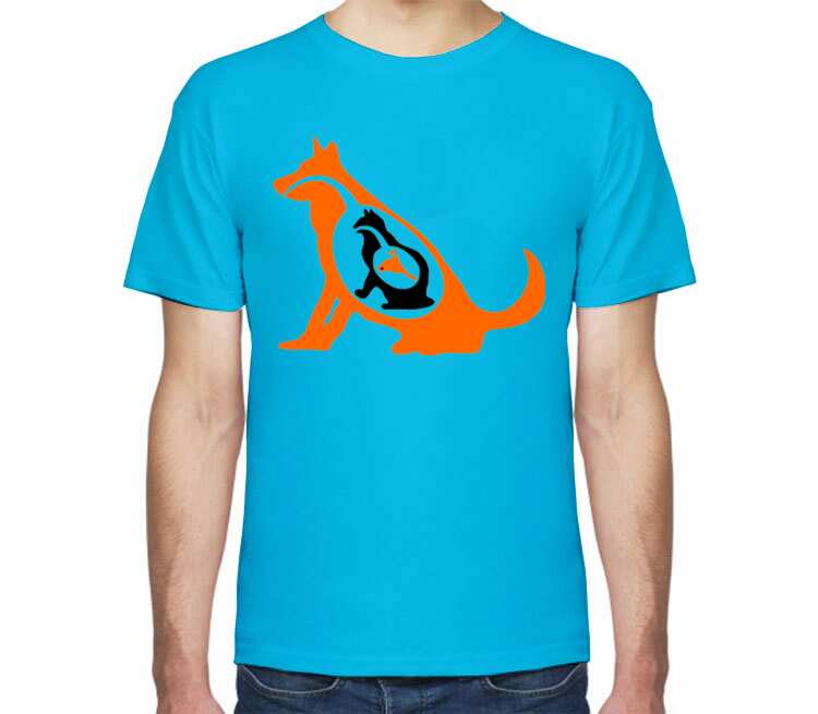 Пищевая цепочка мужская футболка с коротким рукавом (цвет: голубой)