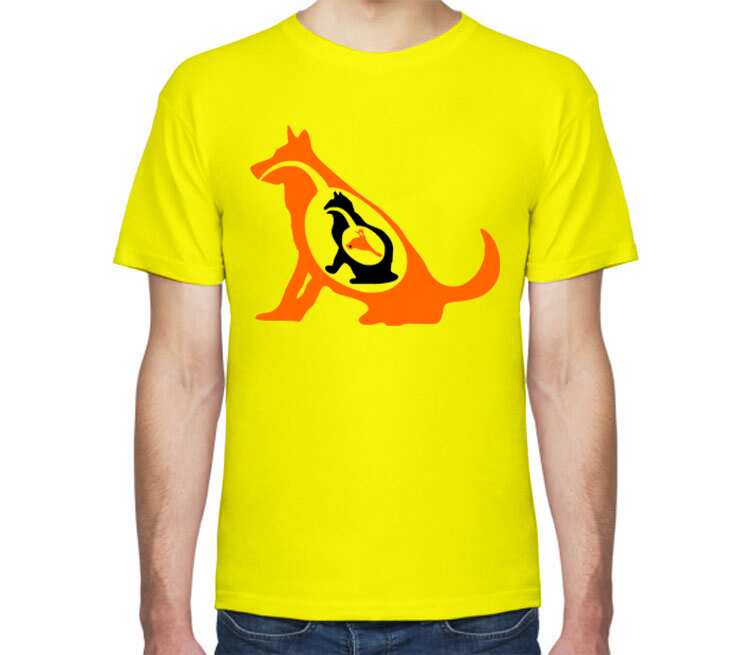 Пищевая цепочка мужская футболка с коротким рукавом (цвет: лимон)