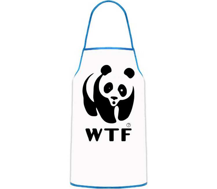 Панда WTF кухонный фартук (цвет: белый + синий)