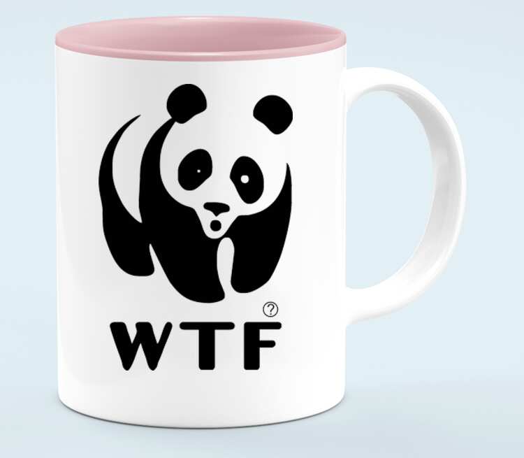 Панда WTF кружка хамелеон двухцветная (цвет: белый + розовый)