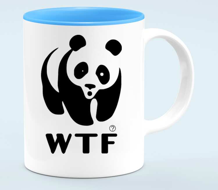 Панда WTF кружка хамелеон двухцветная (цвет: белый + голубой)