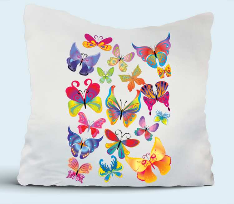 Бабочки подушка (цвет: белый)