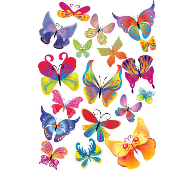 Бабочки кружка хамелеон двухцветная (цвет: белый + голубой)