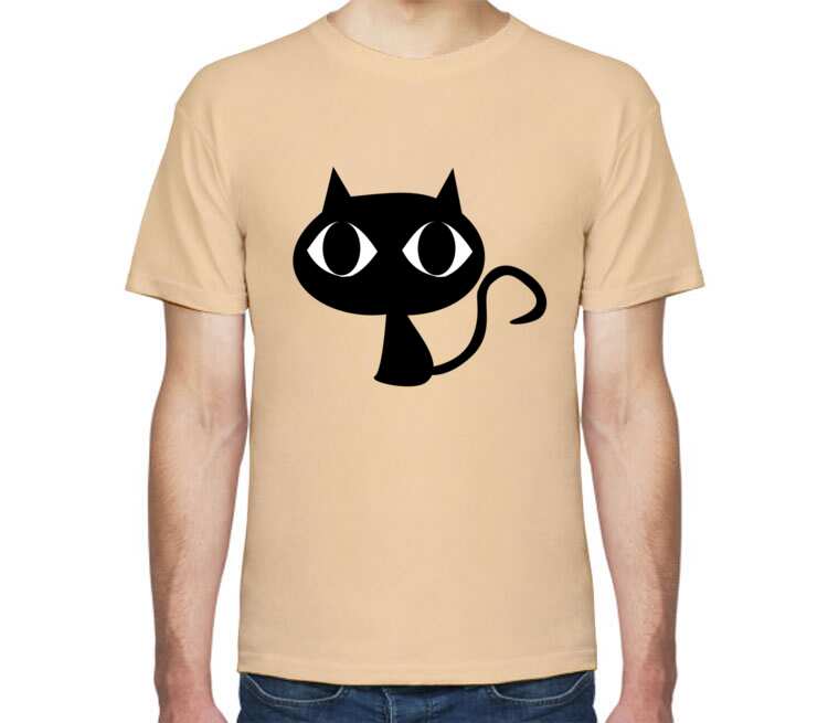 Black Cats мужская футболка с коротким рукавом (цвет: бежевый)