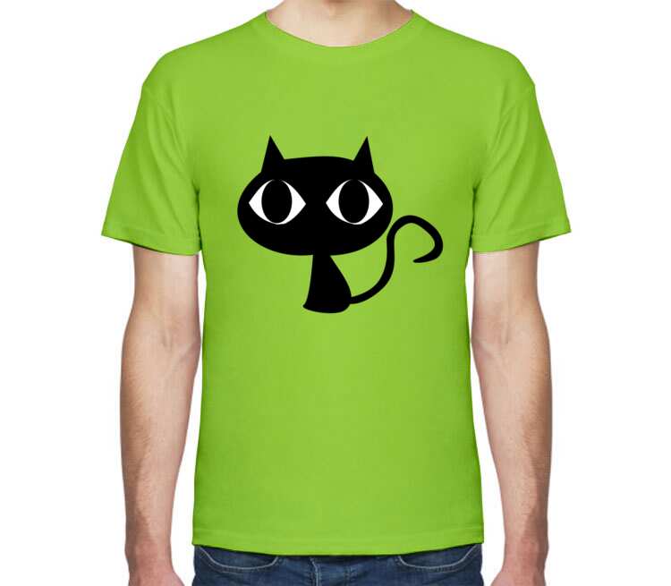 Black Cats мужская футболка с коротким рукавом (цвет: салатовый)