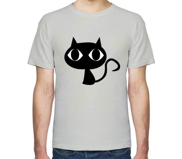 Black Cats мужская футболка с коротким рукавом (цвет: серебро)