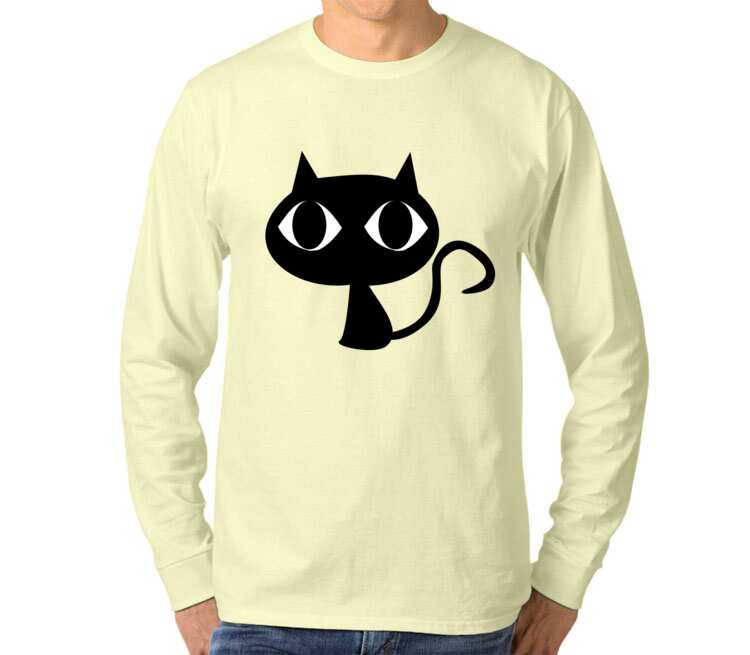Black Cats мужская футболка с длинным рукавом (цвет: слоновая кость)