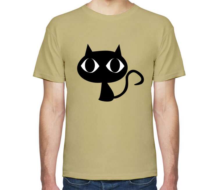 Black Cats мужская футболка с коротким рукавом (цвет: песочный)