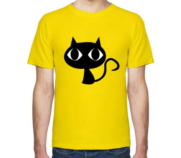 Black Cats мужская футболка с коротким рукавом (цвет: светло желтый)
