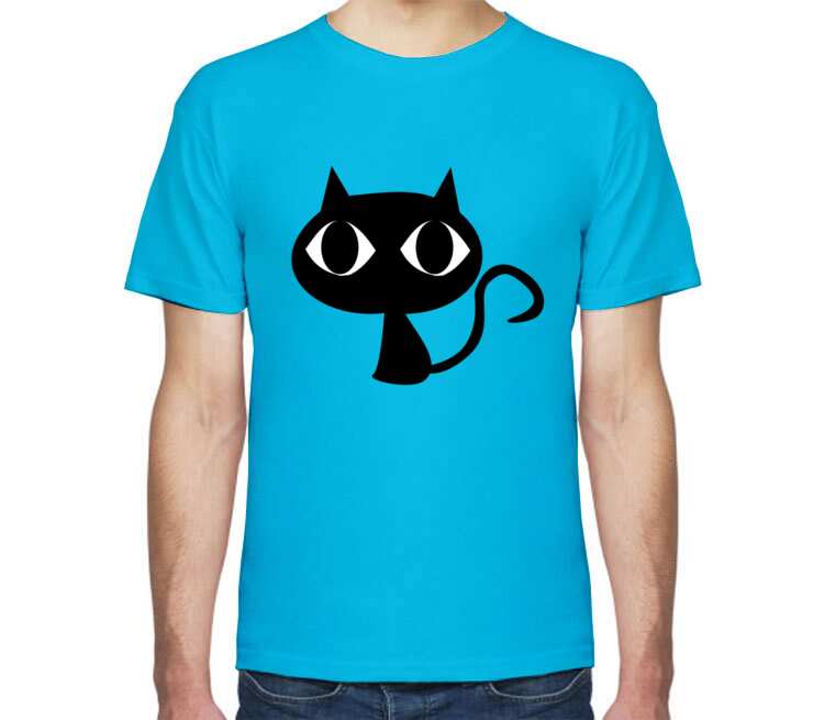 Black Cats мужская футболка с коротким рукавом (цвет: голубой)