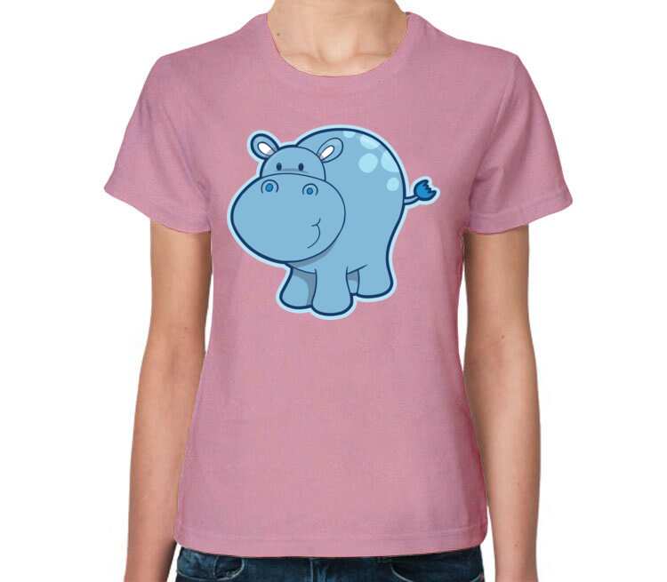 Бегемотик женская футболка с коротким рукавом (цвет: розовый меланж)