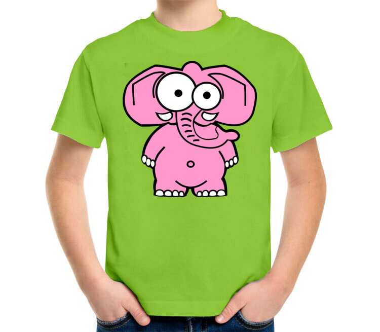 Слоненок детская футболка с коротким рукавом (цвет: салатовый)