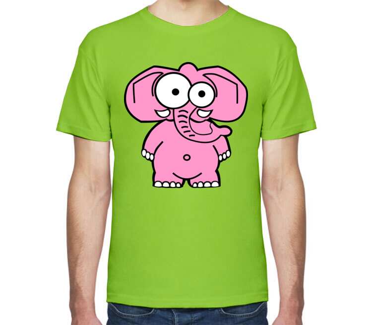 Слоненок мужская футболка с коротким рукавом (цвет: салатовый)