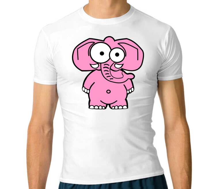 Слоненок мужская футболка с коротким рукавом стрейч (цвет: белый)