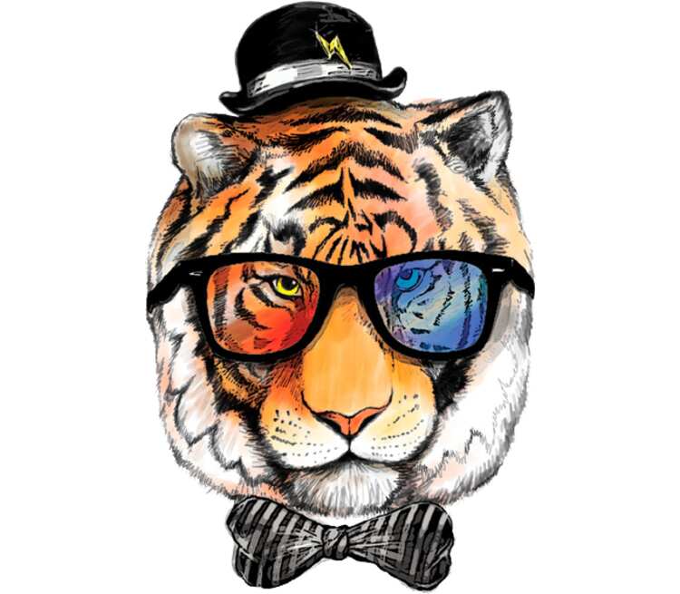 Клубный тигр кружка с ручкой в виде тигра (цвет: белый + оранжевый)