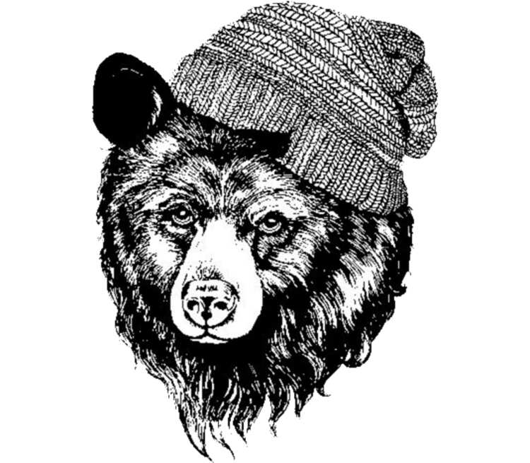 Медведь в шапке кружка с ложкой в ручке (цвет: белый + зеленый)