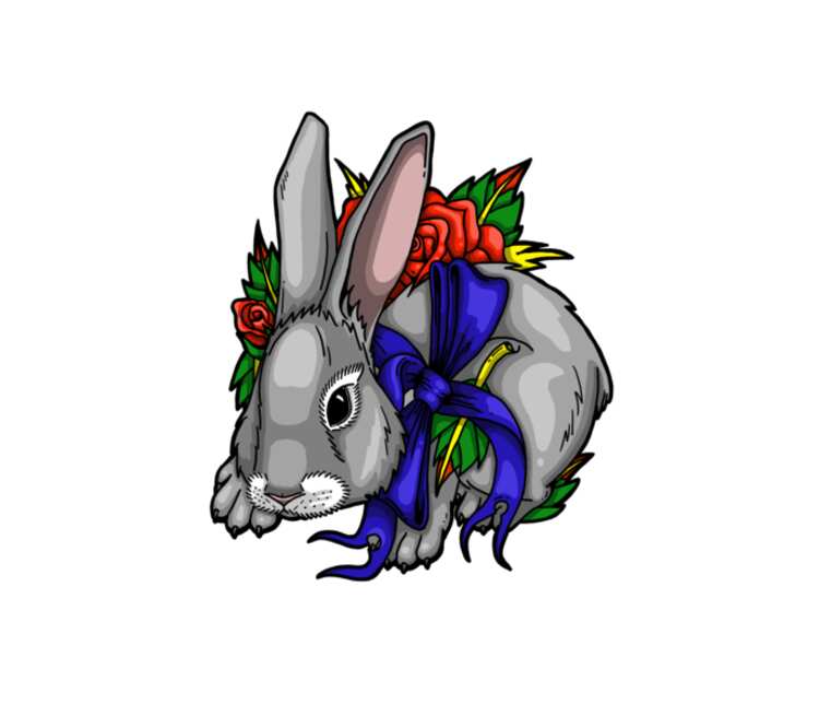 Кролик кружка двухцветная (цвет: белый + синий)