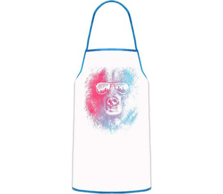 Клубный медведь кухонный фартук (цвет: белый + синий)