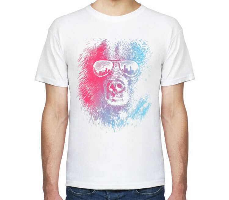 Клубный медведь мужская футболка с коротким рукавом (цвет: белый)