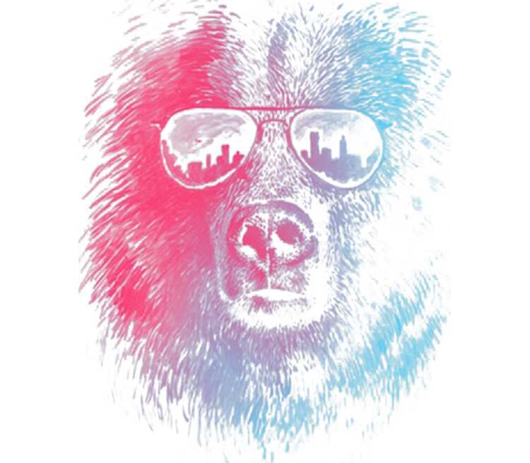 Клубный медведь кружка двухцветная (цвет: белый + розовый)
