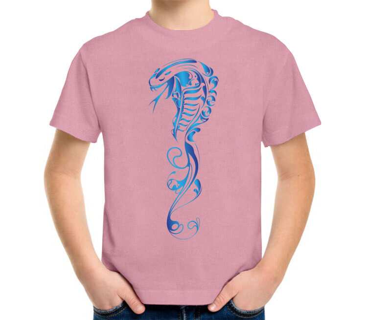 Змея детская футболка с коротким рукавом (цвет: розовый меланж)