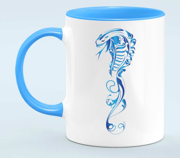 Змея кружка двухцветная (цвет: белый + голубой)