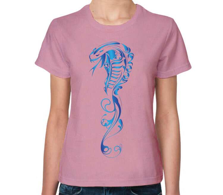 Змея женская футболка с коротким рукавом (цвет: розовый меланж)