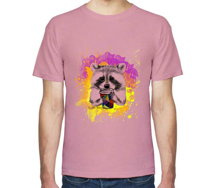 Енотик мужская футболка с коротким рукавом (цвет: розовый меланж)