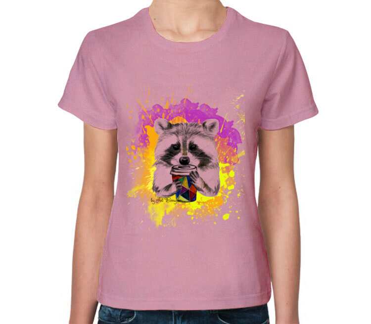 Енотик женская футболка с коротким рукавом (цвет: розовый меланж)