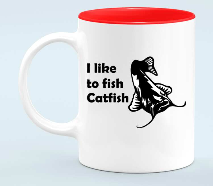 I like to fish Catfish кружка хамелеон двухцветная (цвет: белый + красный)