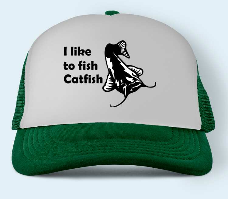 I like to fish Catfish бейсболка (цвет: зеленый)
