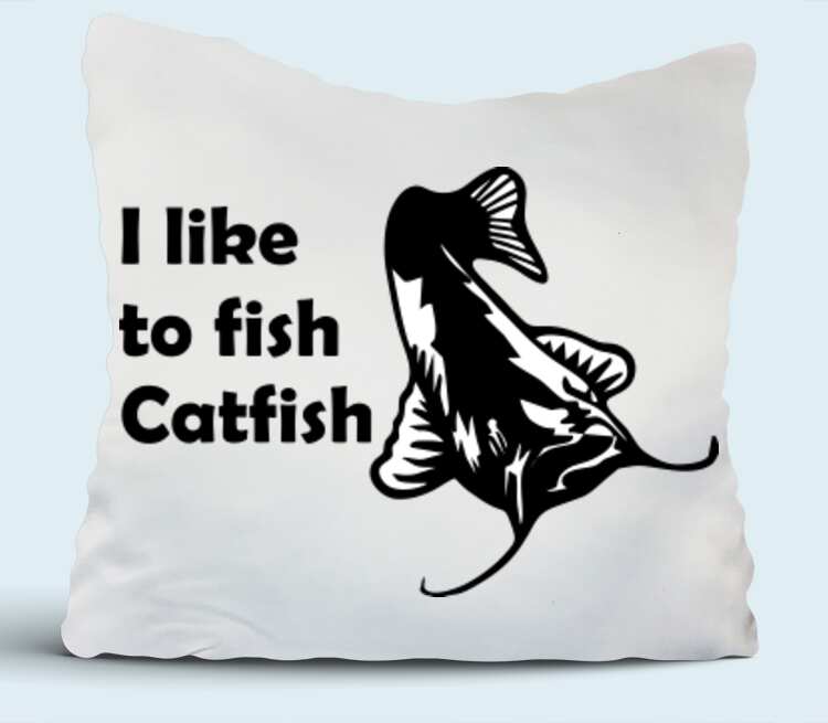 I like to fish Catfish подушка (цвет: белый)