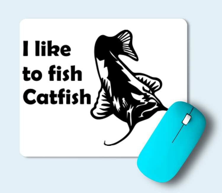 I like to fish Catfish коврик для мыши прямоугольный (цвет: белый)