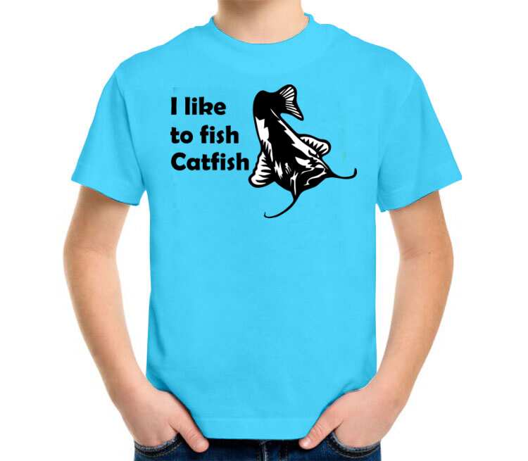 I like to fish Catfish детская футболка с коротким рукавом (цвет: небесный)